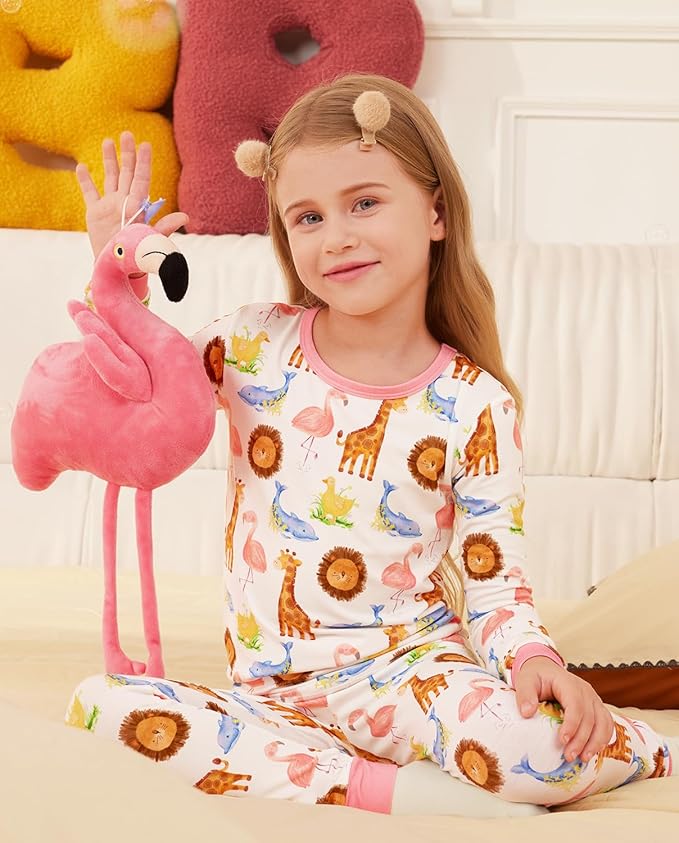 Bamboo Viscose Toddler Girls Kids Pajamas Unicorn Mermaid Pjs Long Sleeve Snug fit 12M-8Y 2pcs Soft Jammies