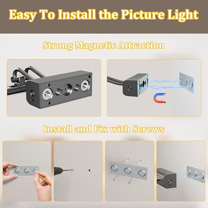 Battery Operated Picture Light for Wall, Grey, 13.8", Remote Control | 4000mAh Cordless,Grey Wall Light, Magnetic for Easy to Charge,Timers, Display for Gallery Living Room Bedroom