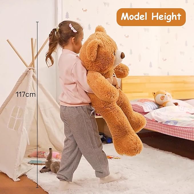 HollyHOME Big Teddy Bear Large Teddy Bear Stuffed Animal Birthday Valentines Day Plush for Kids and Girlfriend 36 inch Tan