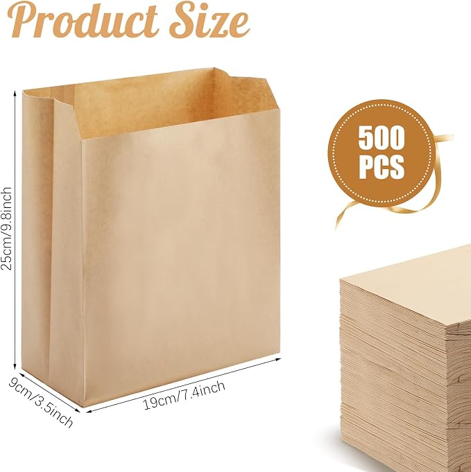 Tenceur 500 Pcs Waxed Kraft Sanitary Napkin Disposal Bags 7.5x10x3.5 in | Feminine Hygiene Bags Dispenser Compatible 500 pcs Waxed Paper Bathroom Restroom Commercial Janitorial Use