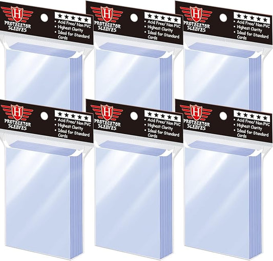 600 Counts Card Sleeves TopLoaders for Trading Cards, Soft Clear Baseball Card Sleeves Plastic Card Protector for Standard Cards Fit for MTG, Football Card Sports Cards Game Card Standard Cards