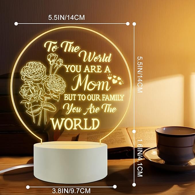 Mother's Gift - Best Mom Birthday Gifts from Daughter & Son, Night Light Room Decoration