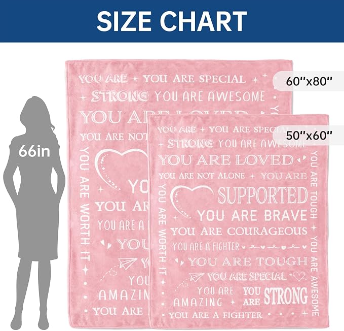 Get Well Soon Gifts for Women Men- Inspirational Gifts Blanket | Feel Better After Surgery Gifts for Sick, Thinking of You Present for Friend Sister, Sympathy Gift for Him Her, 80'' x 60''