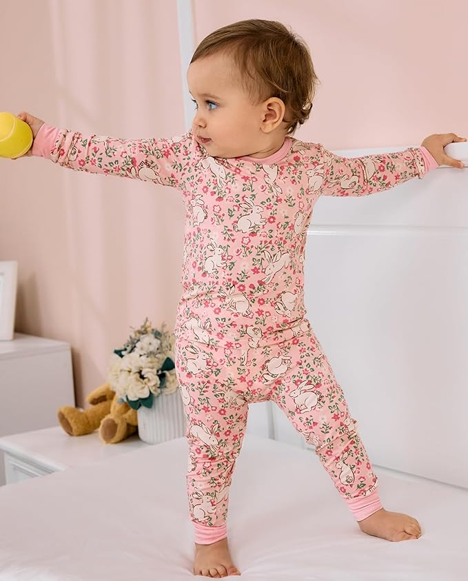 Bamboo Viscose Toddler Girls Kids Pajamas Unicorn Mermaid Pjs Long Sleeve Snug fit 12M-8Y 2pcs Soft Jammies