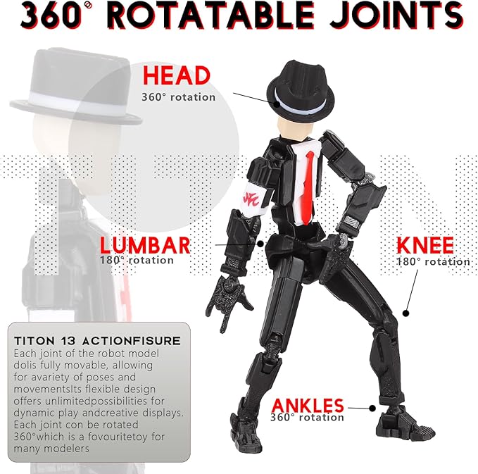 T13 Action Figure Assembly Completed, T13 Action Figures Set High 5.4 inches Tall, Office Desks , and Birthday Cake Decorations, Titan 13 Action Figure for Ultimate Gaming Action Figures Collection