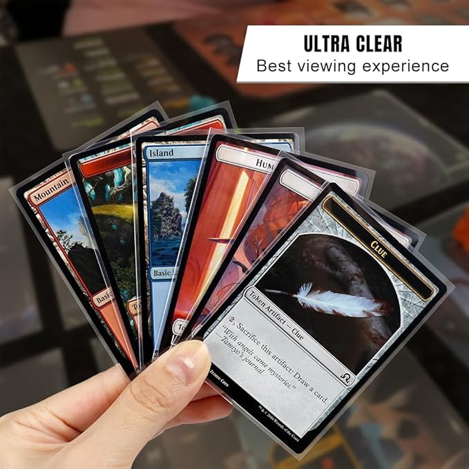 Katomula 300 Pack Pro Clear Card Sleeves for MTG Tear-Resistant Rough Matte MTG Sleeves, Standard Sleeves Perfect Shuffling