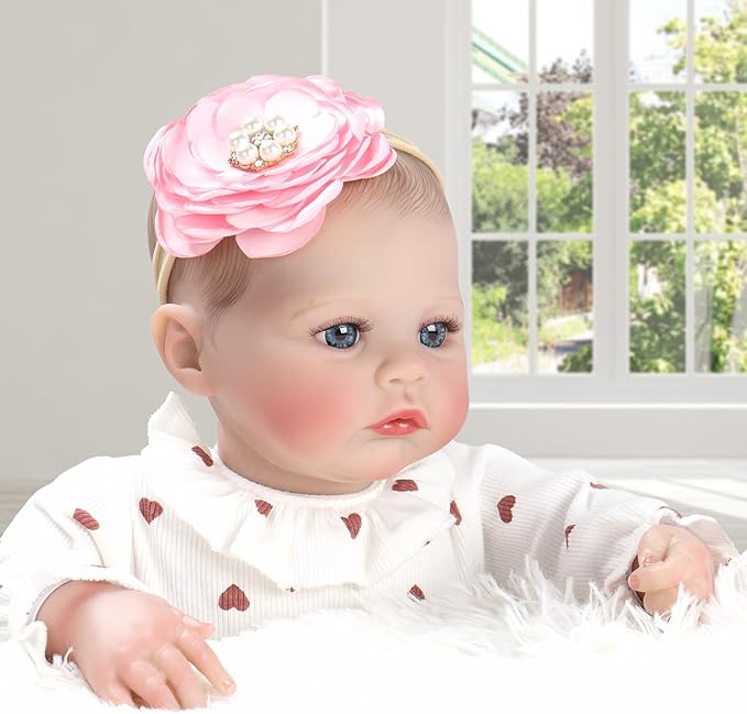 Ktaxon Reborn Baby Doll with 2 Set Clothes, 20-Inch Soft Cloth Body Realistic Baby Doll with All Accessories, Newborn Baby Dolls for 3+ Year Old Girls & Boy (White)