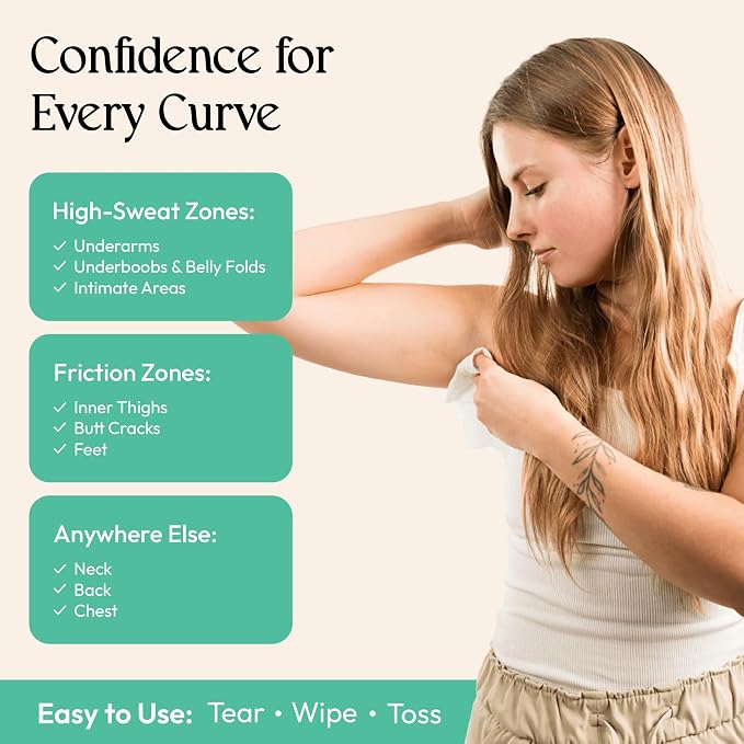 FOMIN Acidified Travel Deodorant Mini Wipes For Women & Men- Costal Breeze - 72 Count - pH Balanced, Biodegradeable Mini Deodorant Travel Size Wipes - Plastic-Free, Underarm Body Wipes