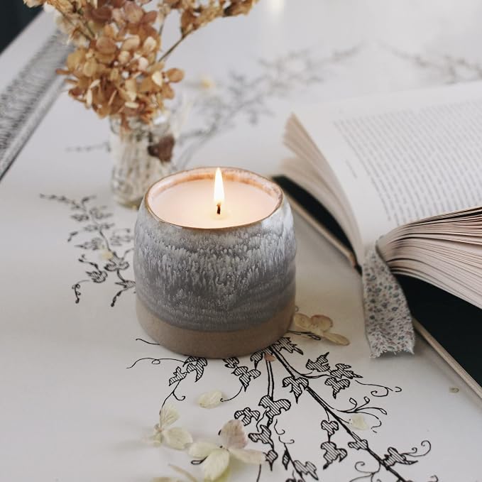 Hyggelight - The Growing Candle, Wild Flower Scented, 10oz Ceramic Pot, Single Wick Aromatherapy Candles, 100% Soy for Women and Men, Greta