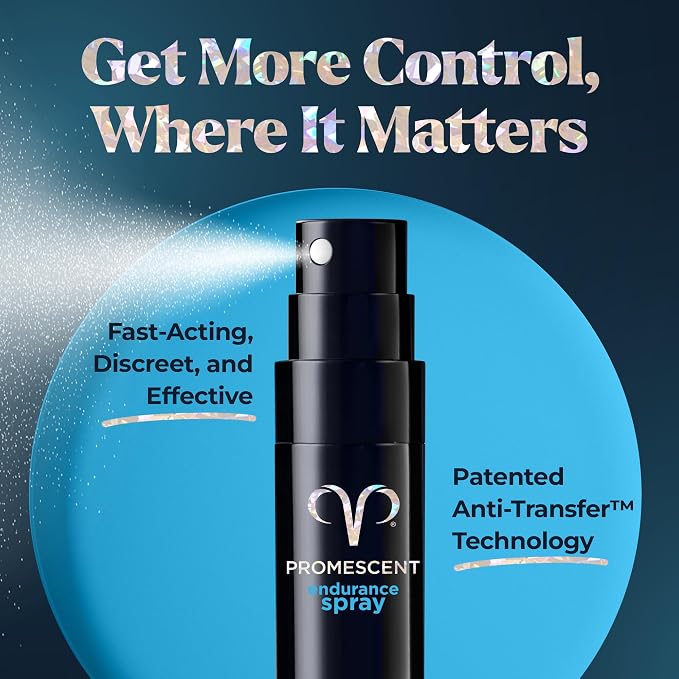 Promescent Desensitizing Delay Spray for Men (2.6 ml) to Help You Last Longer in Bed + Delay Wipes (7 Count) Sexual Enhancer with Extended Climax Control with Benzocaine