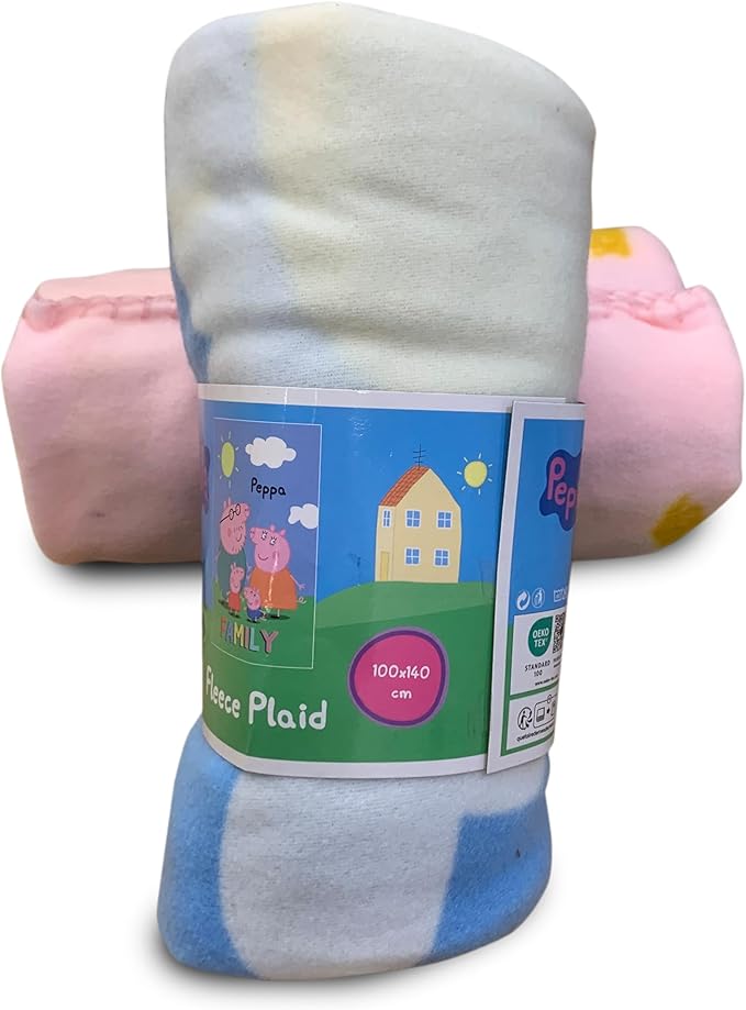 Girls Pink Fleece Soft and Cozy Throw Blanket (40" x 60) (Peppa 6)