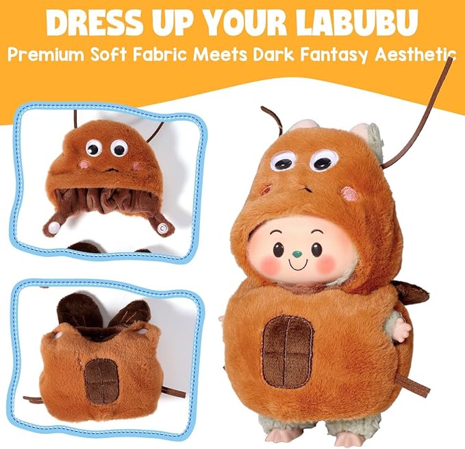 AICase for 17cm Doll Clothes/Outfit,Designer Clothing Set for 17cm Doll,2 Piece Set Hat Clothing,Boys and Girls Stylish Adorable Clothes Accessories-02
