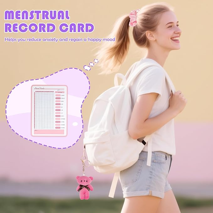 Likesing First Period Kit for Girls, 5.3" Tampon Holder for Purse, Menstrual Starter Tampon Bag Pad Pouch, Emergency Sanitary Napkin Storage Bag Teen Period Kit Gifts for Tweens