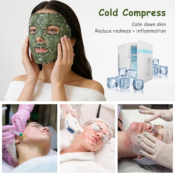 gemshan Jade Mask,100% Natural Stone Facial Mask for SPA Skincare Beauty Tools for Puffy Eyes Dark Circles