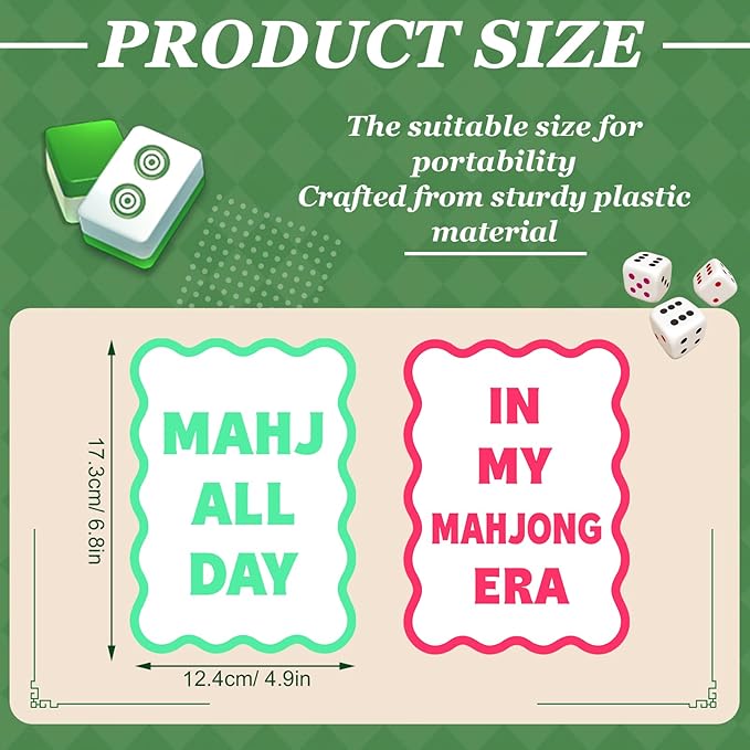Soulchen 2 Pcs Mahjong Tile Mixer Shufflers for Mixing and Shuffling Tiles Plastic Mahjong Accessories Gifts for Lovers Games Decorative Wavy Edge & Printed Design (White Style)