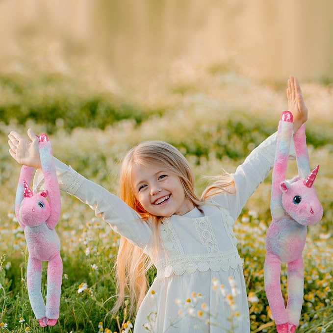 Hanging Rainbow Unicorn Stuffed Animal Stuffed Long Arm Unicorn Plush Toy for Kids Grandchildren Friends Family 20 inch
