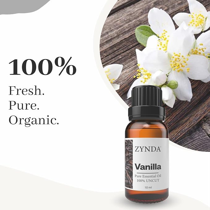 Vanilla Essential Oil for Skin Capturing Invigorating Botanicals - Luxurious 10ml Soothing Massage Vanilla Oil for Total Relaxation and Delight - Essential Oils Unveil Your Skin Natural Radiance