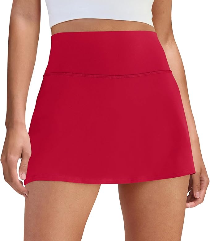 Womens Skort Tennis Skirt with Pocket Shorts | Mini Golf Skirts, High Waisted, Built-in Shorts, Soft Comfortable Fabric, for Summer Casual, Athletic Workout, Pickleball