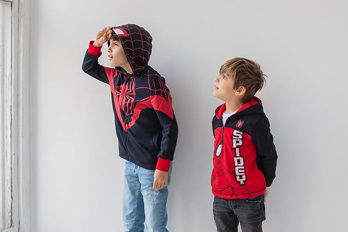 Marvel Avengers Spider-Man Fleece Half Zip Hoodie Toddler to Big Kid Sizes (2T - 18-20)