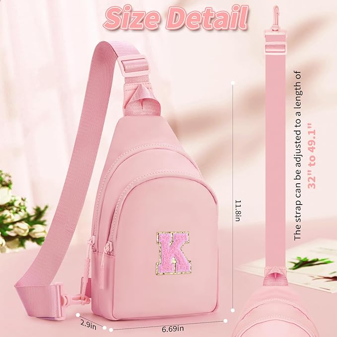 Birthday Gift for 5 6 7 8 9 10 11 12 13 14 15 16 Year Old Girls Fanny Pack Crossbody Bags for Women,Cute Trendy Stuff - Peach,K