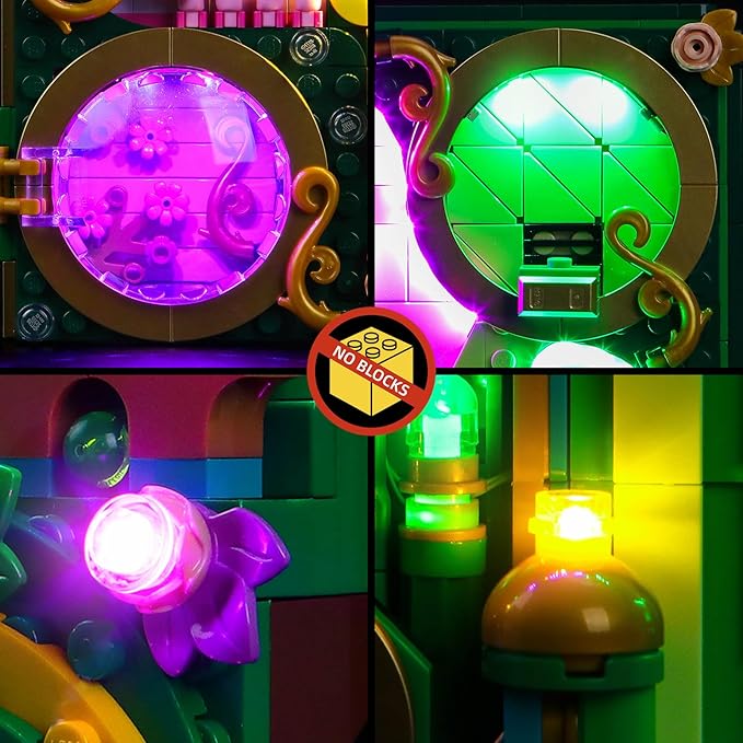 BrickBling LED Lighting Kit Compatible with Lego Wicked Emerald City Wall Art, Creative Light Compatible with Lego 75685-Lights Only, Not Come with Model (Classic Version Light)