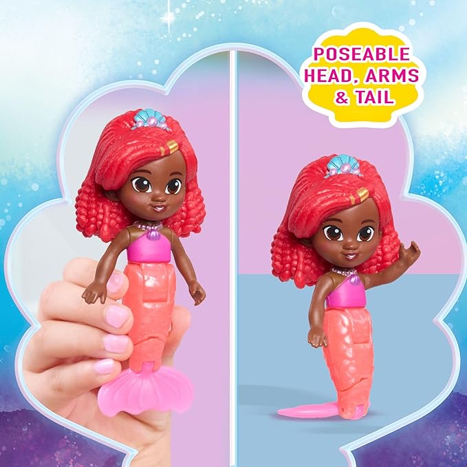 Just Play Disney Junior Ariel Royal Family 6-piece Color-Change Mermaid Figure Set, Kids Toys for Ages 3 Up