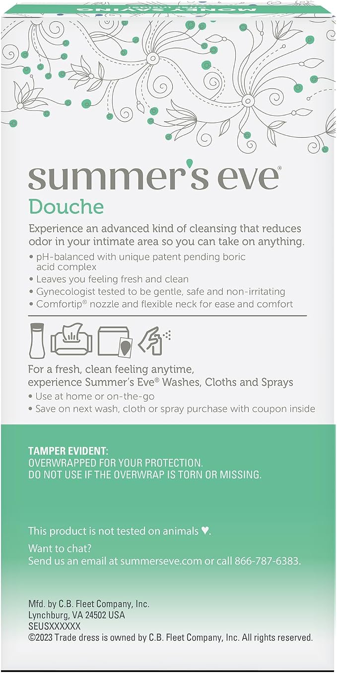 Summer's Eve Feminine Douche, Complete Clean | Odor Reduction | Boric Acid Complex | 2 Units | 4.5 oz Each