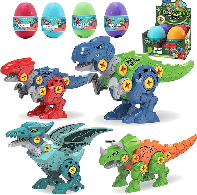 Take Apart Dinosaur Toys, Dinosaur Toys for Boy Girl STEM Construction Assembly Toy, Ideal for Christmas Birthday Gifts Easter Basket Stuffers Fillers