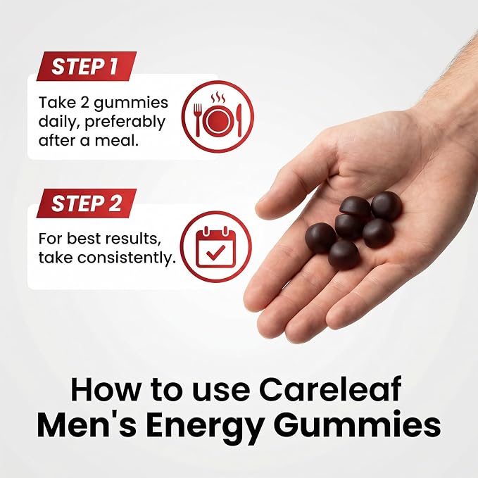 Men's Energy Gummies - Testosterone Support to Enhance Male Energy, Stamina, Endurance & Prostate Health - Testo Gummy with Maca, Ginseng, Horny Goat Weed, Pumpkin Seed & Zinc, 60 Ct