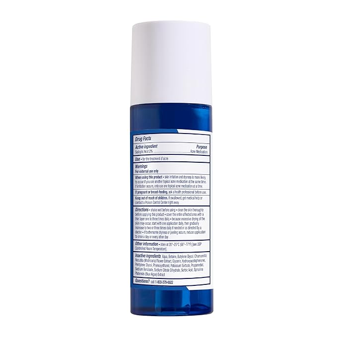 PanOxyl Clarifying Exfoliant with 2% Salicylic Acid, BHA Liquid Exfoliant for Face, Unclogs, Minimizes Appearance of Pores, Blue Algae and Antioxidants Help Calm Redness, For Acne Prone Skin, 4 fl oz