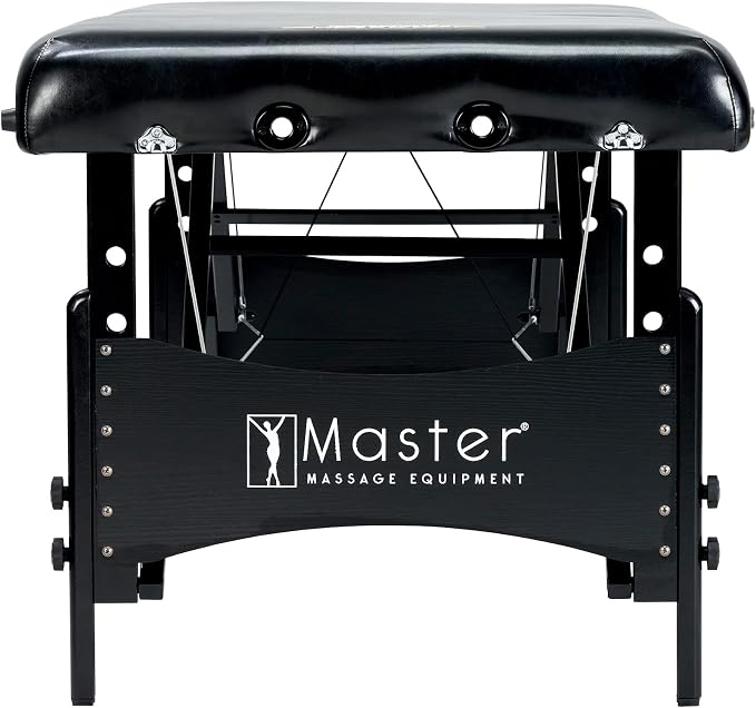 Master Massage 30” Galaxy Therma Top Portable Massage Table for Professional& Home Use, Adjustable Height Travel Massage Bed, Salon Beauty Spa Tattoo Lash Bed with Accessories (Black)