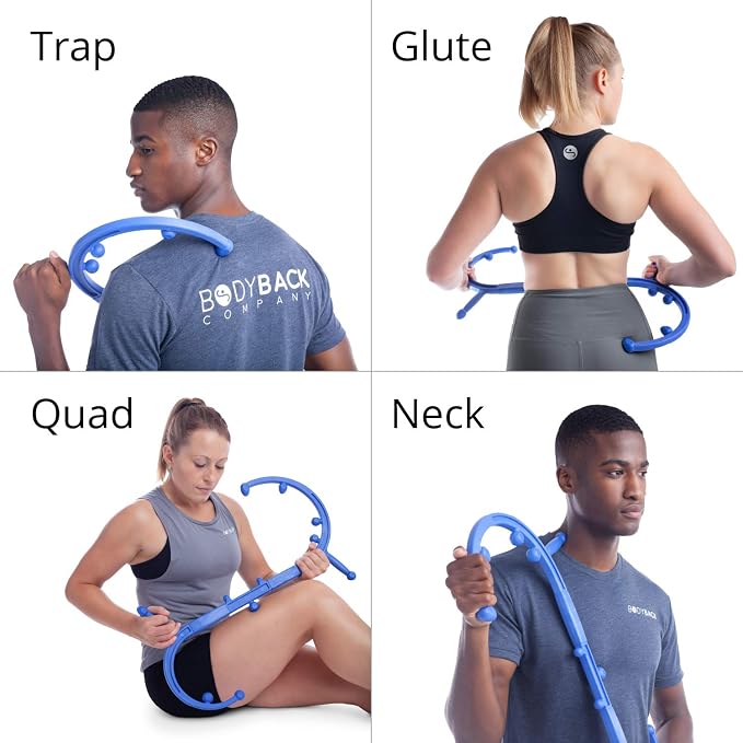 Body Back Buddy Elite Blue FSA Eligible Neck Massager for Pain Relief Deep Tissue, Back Therapy Tool Therapeutic Trigger Point Hook for Muscle Knot & Myofascial Release, Shoulder Pressure Point Relief