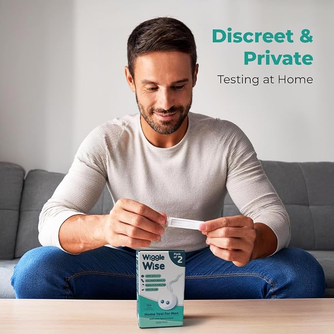 Male Fertility Test for Men (2 Pack) - At-Home Sperm Test Kit & Semen Analysis - Fast & Private Sperm Count Checker - Accurate Results in 15 Minutes