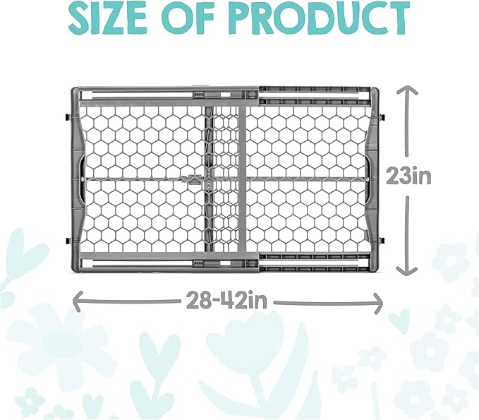 Regalo Safety 28"-42" Extra Wide Expandable Baby Gate for Doorways & Bottom of Stairs, Pressure Mounted Safety Gate for Babies, Toddlers & Pets, Tested & Safe for 30 Years, American Designed and Owned