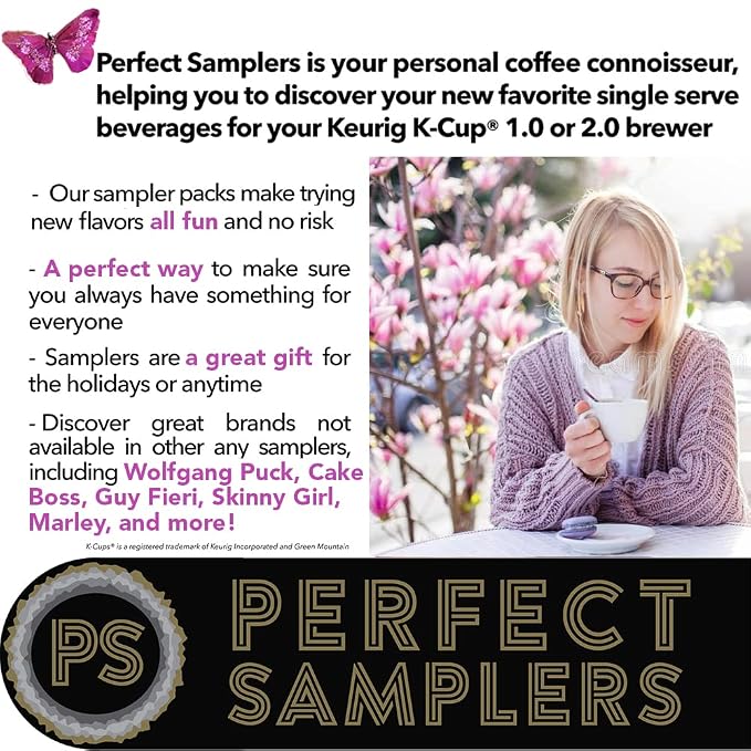 Perfect Samplers Coffee Tea Cider Cappuccino Hot Chocolate Single Serve Cups For Keurig K Cup Brewers Variety Pack Sampler 30 Sampler All unique cups no duplicates, Mix, 30 Count