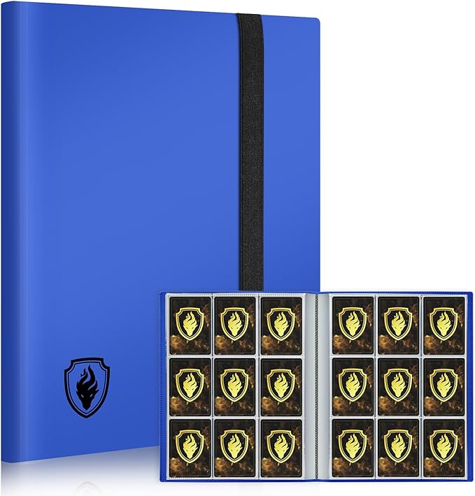 Card Binder 9 Pocket, Fabmaker 396 Pockets Trading Card Binder, Premium Collector Card Album for Standard Cards, Side Loading Card Collection Folder for Game Cards, Sport Cards, Blue