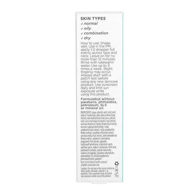 Face Serum by Pacifica - Clean Shot AHA-BHA 25% Peel Solution with Glycolic & Salicylic Acid – Exfoliating Facial Peel with Willow Bark, Turmeric & Vegan Lactic Acid, Vegan & Cruelty-Free, 0.8 oz