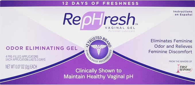 RepHresh Vaginal Gel 4ct (0.07oz) and Monistat 1 Day Yeast Infection Treatment for Women with 1 Tioconazole Ointment Applicator