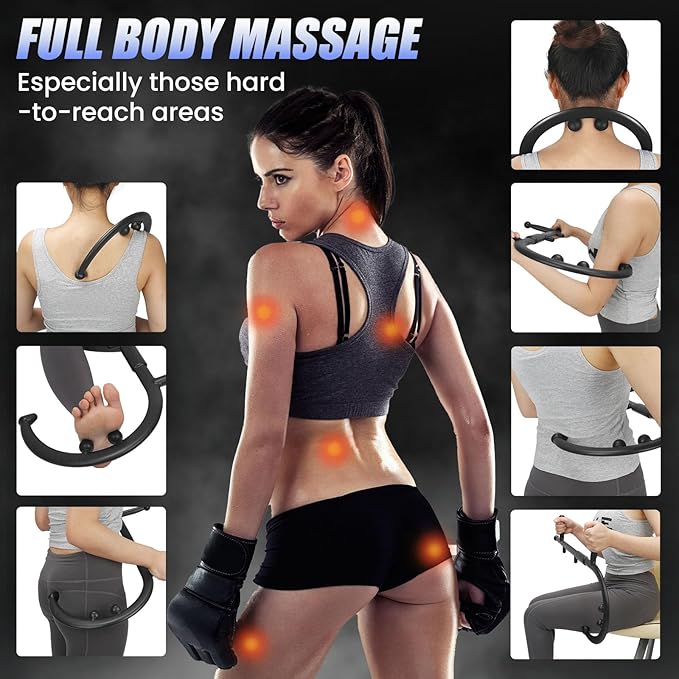 Trigger Point Massage Cane for Back Neck Shoulder and Full Body Deep Tissue Massage Hook for Muscle Knots, Ergonomic Self Massage Tool for Hard-to-Reach Areas, Lightweight Portable, FSA-HSA Eligible