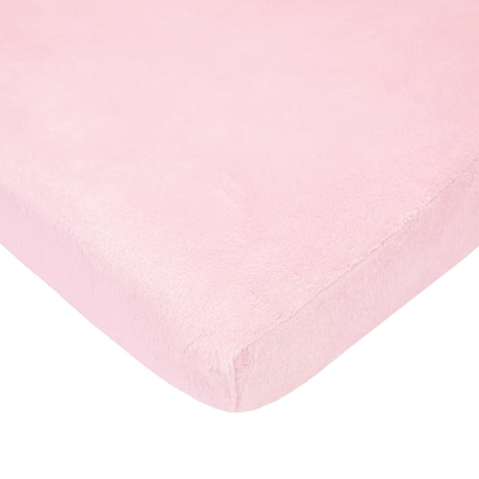 American Baby Company Heavenly Soft Chenille Fitted Pack N Play Playard Sheet 27" x 39", Warm and Cozy Chenille Pack and Play Sheet, Pink, for Boys and Girls, Fits Most Mini Crib Mattresses