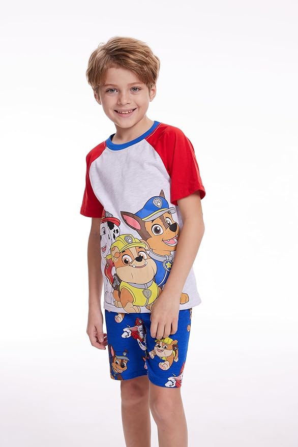 Paw Patrol Nickelodeon Chase, Marshall & Rubble Boys T-Shirt and Shorts Set for Toddler and Little Kids