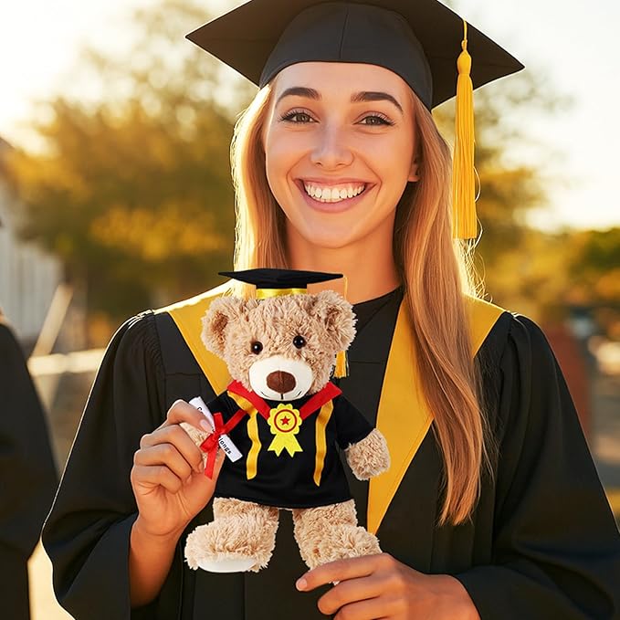 Set of 1 Graduation Teddy Bear Clothes Cap & Gow Outfit Fits Make Your Own Most 14" - 18" Bear Plush Stuffed Animal Outfit Pet Dog Doll Cap and Gown Build a Bear Clothe(Graduation E, Fit 14"-18")