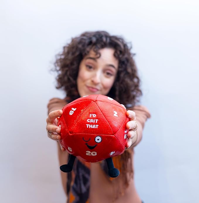 Dice Plushie - I'd Crit That Sassy Dice Plush, DND Gift for Players, Plush Toy for Gifting