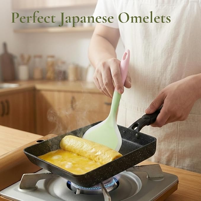 HAPPI STUDIO Tamagoyaki Pan - Nonstick Japanese Egg Pan, Square 7x6 Inch | Japanese Omelette Pan For Rolled Omelets - Nonstick Tamago & Square Frying Pan, Induction Ready, Heat-resistant Handle