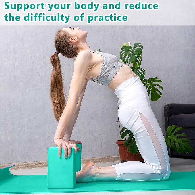 Honoson 20 Pcs Yoga Blocks Bulk 9''x6''x3'' High Density EVA Foam Blocks for Exercise Pilates Meditation, Lightweight Non-slip Surface, Improve Strength Balance Flexibility