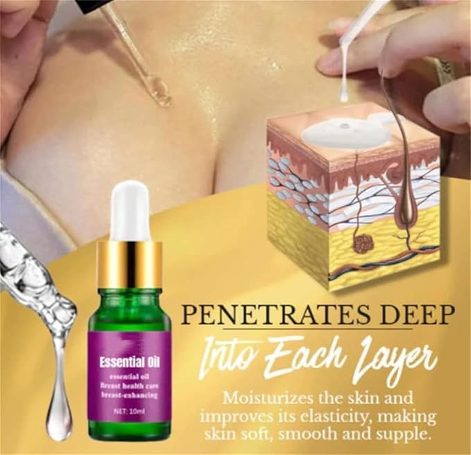 Generic Bust Firming Natural Essence Oil, Natural Breast Enhancement Oil, Breast Enhancement Cream Fast Growth, Natural Curves Breast Enhancement, Plumping Enlargement Nourishing Massage Oil (2Pcs)