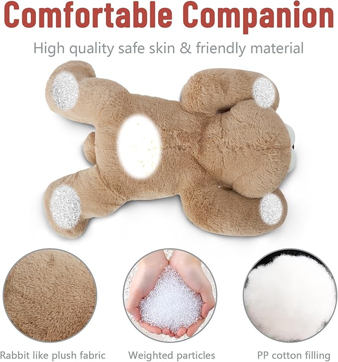 Niuniu Daddy 20" | 3.3 Pound Bunny Weighted Stuffed Animals for Kids Adults, Soft Rabbit Plush Animal Calming Toys for Sleeping, Cute Body Pillow for Presents Birthday Christmas Holiday Easter Gifts