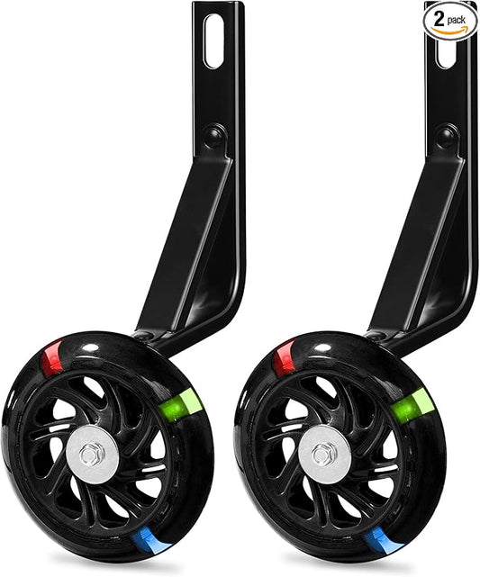 PRUNUS Flash BIKE Training Wheels for 12 14 16 18 20 Inch.Training Wheels for Kids Bike is Heavy Duty.Bicycle Training Wheel is Suitable Single Speed Bike