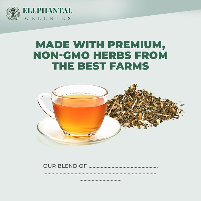 Elephantal Wellness Premium Kidney Herbal Tea | Urinary Tract & Kidney Support with Dandelion, Gravel Root, Goldenrod & Marshmallow | Handmade, Caffeine-Free, Non-GMO Loose Leaf Blend, 2oz, 20 Servings