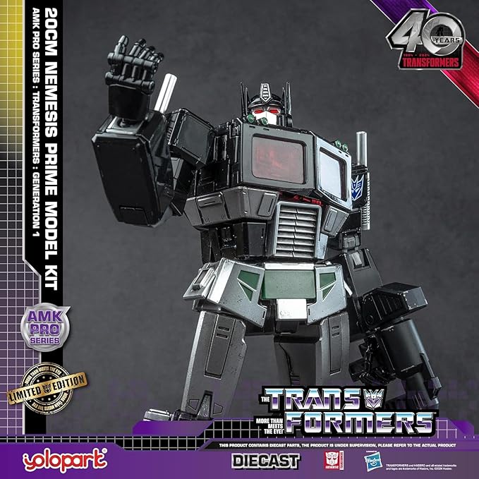 YOLOPARK Transformers G1 Nemesis Prime with Upgraded Weaponry,7.87 Inch Highly Articulated Collectible Transformers Action Figure for Ages 15 and Up,No Converting Transformer Toys